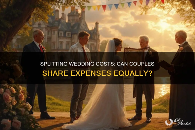 Should the cost of the wedding be split in half when a couple gets engaged?